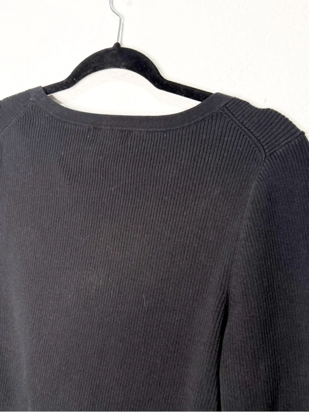 NWOT Boden Ribbed Sweetheart Cardigan Sweater Black K0687 12 - Picture 10 of 12